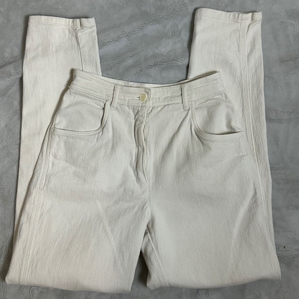 RARE! Women's Vintage 70's/80's Byblos Slim White Jeans Made in Italy Tagged 10‎